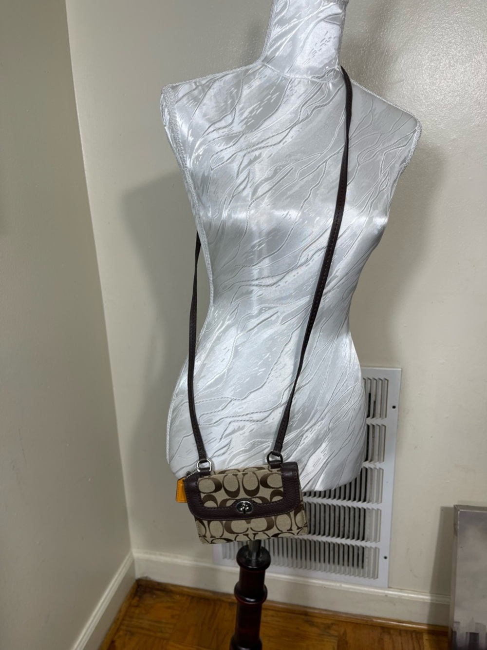 Coach Brown Signature Canvas Crossbody with Dark Brown Trim - Picture 3 of 7
